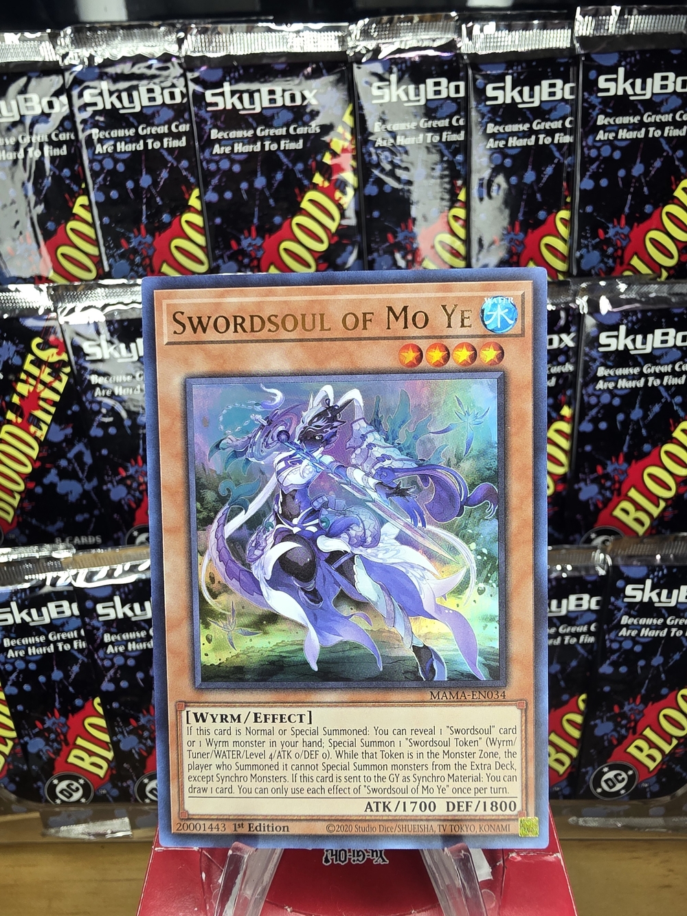 1st Edition Ultra Rare Yu-Gi-Oh! Swordsoul of Mo Ye Trading Card - Purple